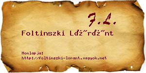 Foltinszki Lóránt névjegykártya